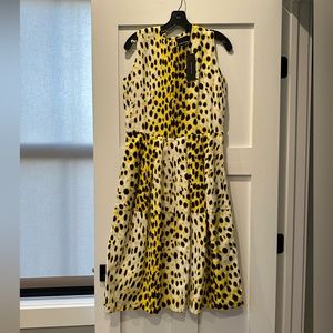 Samantha Sung size 8, snow jaguar dress in yellow linen